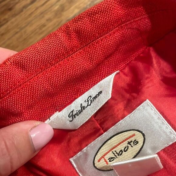 Talbots 100% linen red collared blazer size 8 - Picture 5 of 10